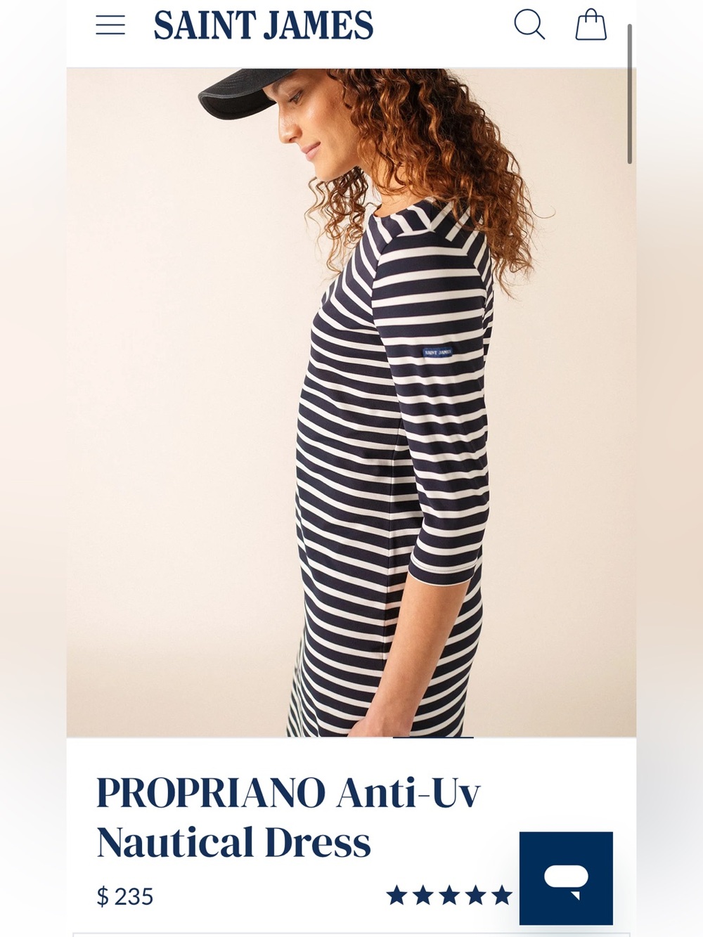 Saint James Navy and White PROPRIANO Anti-Uv Nautical Dress